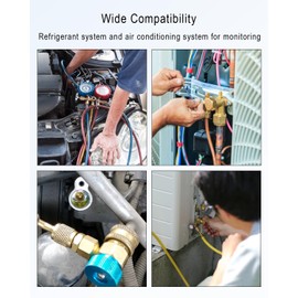 GUZIKO Oil Dye Injector Kit with Oil Dye Refrigerant Leak Detector Low Side Quick Coupler Mini Split Adapter Glasses Flashlight Compatible with R1234yf R134a R410 Classic