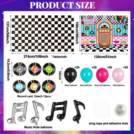 Halloween Trunk Or Treat Car Decorations Kit Retro Diner Theme Halloween Trunk Car Garage Outdoor Indoor 1950s Music Decorations for Rock Retro Diner Party Lawn Outside Archway Door Patio Supplies