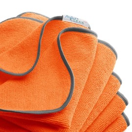 PerfectCLEAN - Micro-Denier Microfiber Cleaning Wiper, Absorbent Cleaning Towels, Streak-Free Microfiber Cloth for Cars, Windows, and Bathrooms, Cleaning Supplies, 16”x16'', 5 Count, Orange