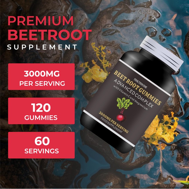 Beetroot Gummies - 3000mg - 5:1 Extract - 120 Gummies