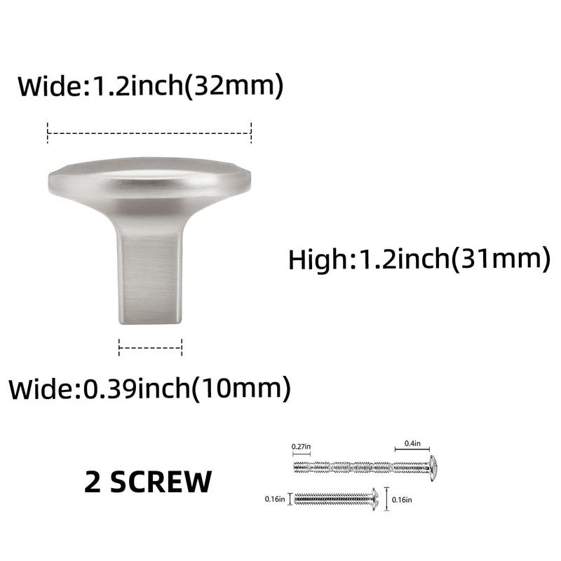 BUKOBYHE 10 Pack Kitchen Cabinet Handles Brushed Satin Nickel Cabinet