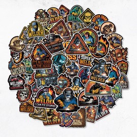 110 PCS Welding Stickers Decals, Hard Hat Tool Box Stickers for Helmet Welding Construction Worker Lineman Oilfield Electrician Decals