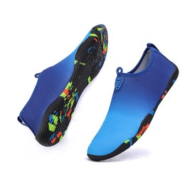 Vsufim Quick-Dry Water Sports Barefoot Shoes Aqua Socks for Swim Beach Pool Surf Yoga for Women Men, Blue/Blue/Blue, 9.5 Women/8.5 Men