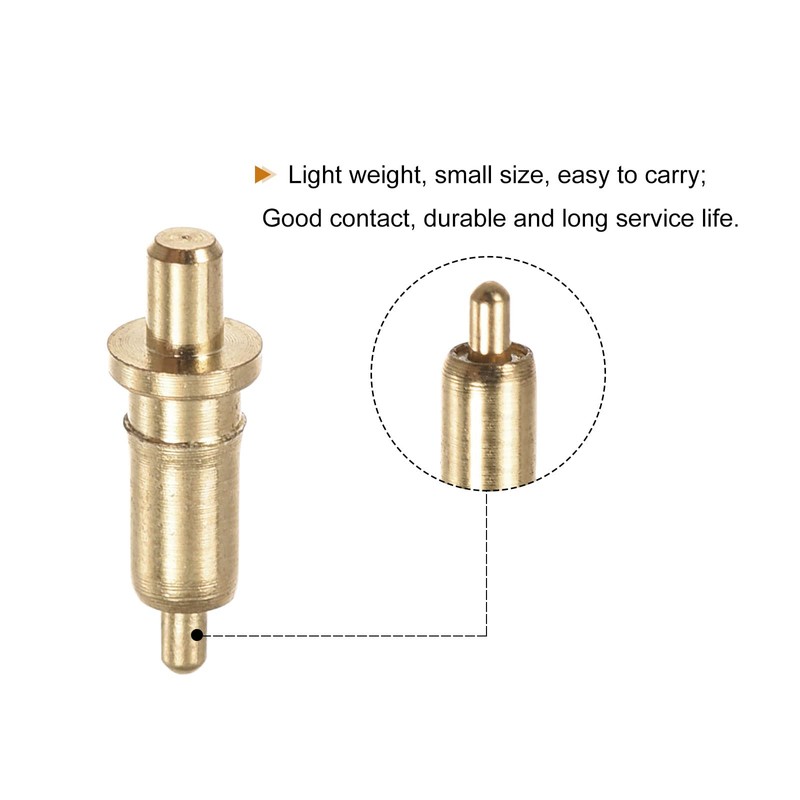sourcing map Spring Test Probe Pin 20pcs 0.6mm Tip 6mm