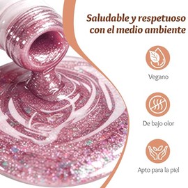 CHERIMOYA Esmalte Glitter en Gel Brillos Multicolor para Uñas 15ml