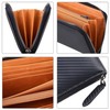 VISOUL Wallet, carbon leather black. camel