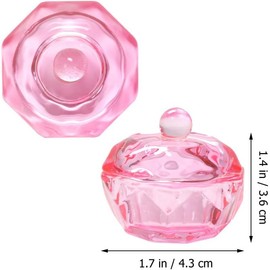 Ipetboom Vaso Para Monómero De Vidrio Con Tapa 1.65X5.66In Plato Dappen Para Uñas Acrílicas Accesorio Manicura Profesional Para Salones Y Uso Diario