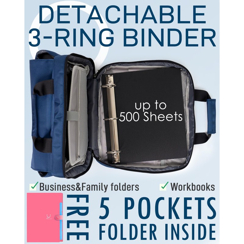 Kaitiaki 3 Ring Zipper Binder Bag with Handle and Shoulder
