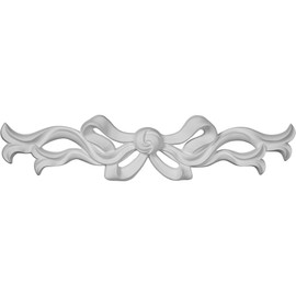 Ekena Millwork 13"W x 3"H x 3/4"P Versailles Medium Ribbon with Bow Center Onlay