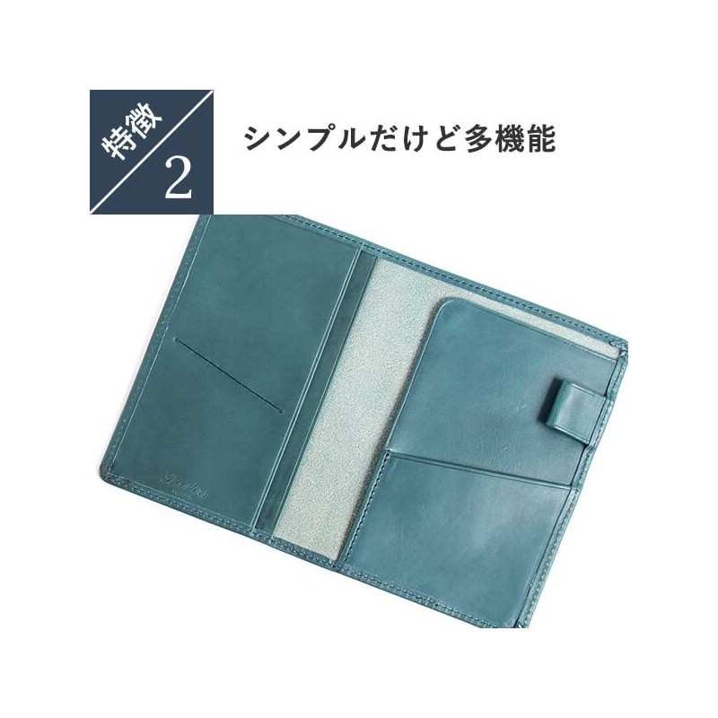 Boosters Minervaliscio Passport Case, Bi-fold, Leather, Genuine Leather, Men's, 5.5