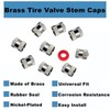 Brass Tire Valve Caps (25 Pack) Heavy-Duty Stem Covers |