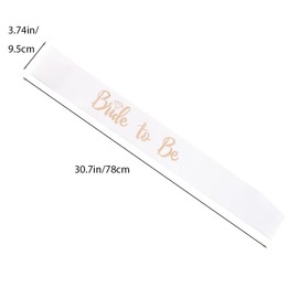 lvzhen Bride to Be Sash, Hen Party Sash Hen do Sash Hen Party and Bridal Shower Party Decorations (1 Pack) (White Bride to be)