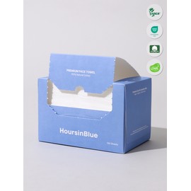 Hours in Blue 100% 순면 프리미엄 페이스 타올 100매 100% Pure Cotton Premium Face Towels 100 Sheets