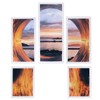 5PCS Frameless Canvas Painting Seaport Pattern Wall Art Picture for