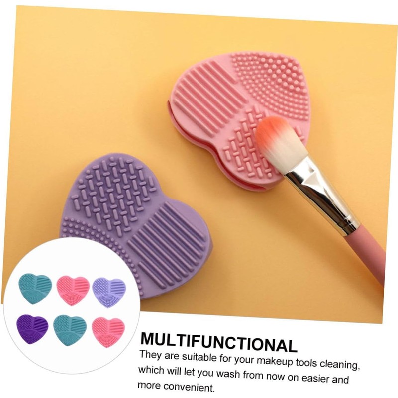 6piezas Alfombrilla Limpiadora De Brochas De Maquillaje Silicona Para Lavar