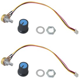 JJHXSM 3PCS B10K Ohm Linear Tapered Rotary Potentiometer Speed Knob 10 K with XH2.54 3-Pin Connector Wire Cable for Audio Applications Guitars Amplifiers Amplifiers Speakers