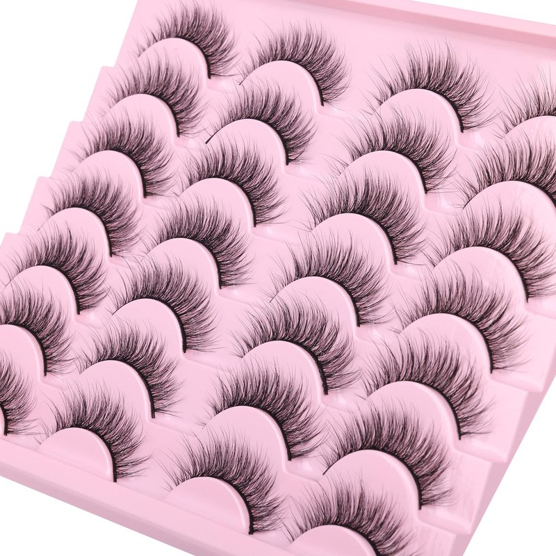 Wispy Lashes 12mm False Eyelashes Natural Look Short Fluffy Faux