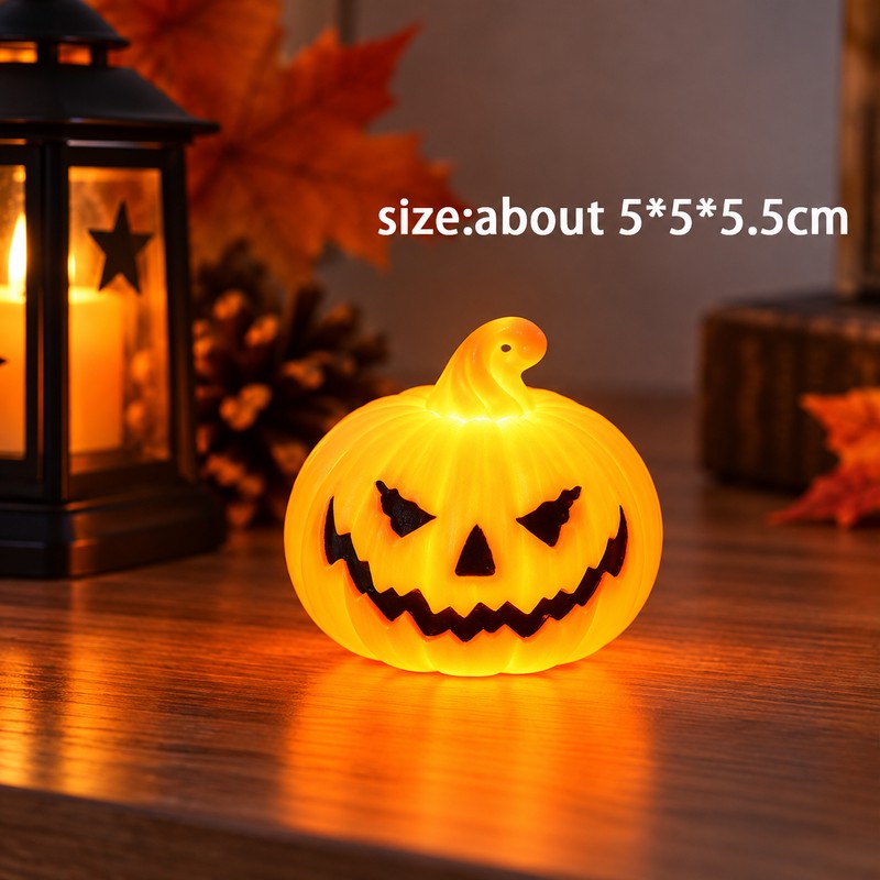 Halloween Pumpkin Lantern for Party Decor – Ghost Face Candle