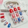 4th of July Glitter Press on Nails Short Square False