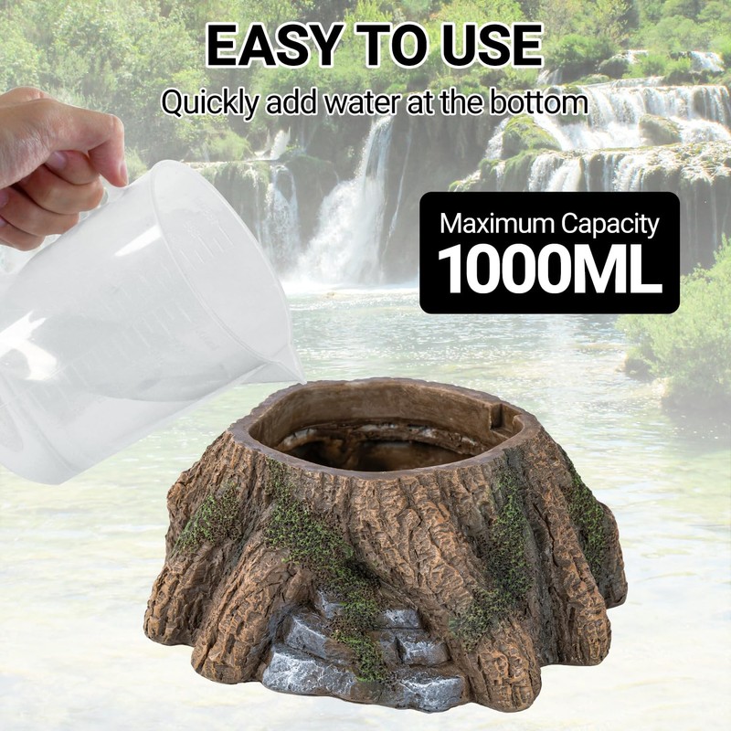 REPTIZOO Reptile Humidifier Fogger, Tree Trunk Humidifier with Top Mist