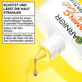 Garnier Vitamin C Wonder Tint All-In-1 Tinted Fluid Medium - Tinted Day Cream with SPF 50+ for Glow & Evenness - Skin Tint with 5% Glycerin, Niacinamide & Vitamin C Against Dark Spots - 40 ml