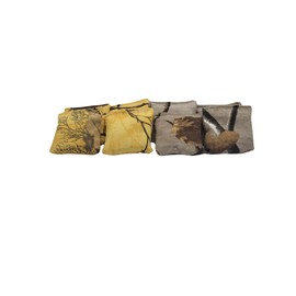 Two inch mini table top cornhole bags Yellow Camo and Tan Camo Bags