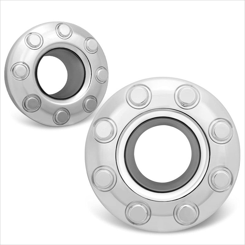 2 Front 8 Lug Chrome Wheel Center Hub Cap Compatible