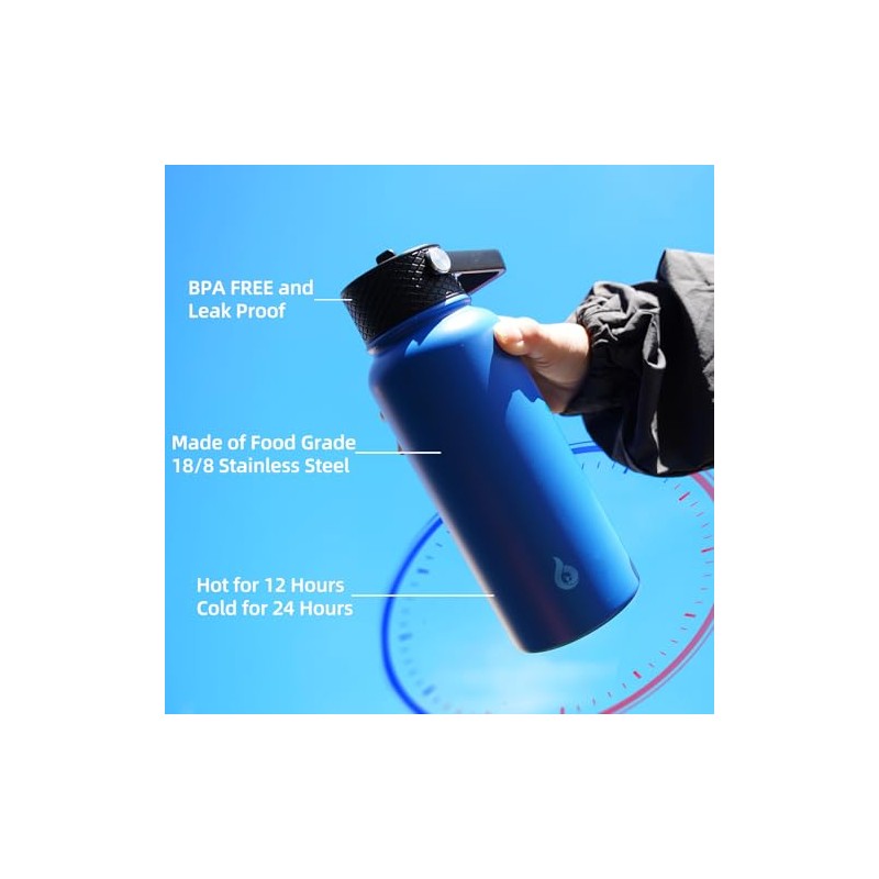 BJPKPK Botellas de Agua Aisladas de Acero Inoxidable 32 onz