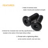 binifiMux 10pcs 1/4"-20 x 2-1/2" Black Rivet Countersunk Socket Cap