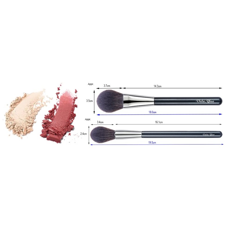 Vela.Yue Makeup Brush Set 2 Powder Brushes Highlight Brushes for