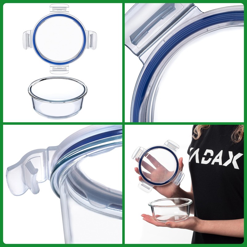 KADAX Glass Container with Lid, Food Container, Dishwasher Safe Food