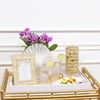 Lilly Pulitzer Gold and Raffia Coasters for Drinks with Holder,