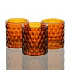 Richland Amber Chunky Honeycomb Glass Votive & Tealight Candle Holder