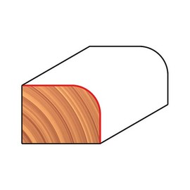 Freud 1/2" Radius Rounding Over Bit, 1/4" Shank (Quadra-Cut) (34-116) Perma-SHIELD Coating Red