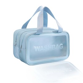 Boic Cosmetic bag, transparent, toiletry bag, women, toiletry bag, men, transparent bag, wash bag, travel cosmetic bag, blue, simple