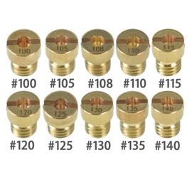 Silscvtt 10pcs Carburetor Main Jet Kits Replacement for 100 105 108 110 115 120 125 130 135 140 OKO CVK Round Style Main Jet Kit