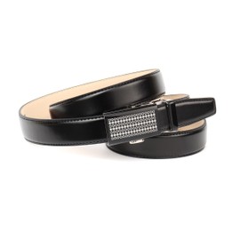 Anthoni Crown Women's Leather Belt, black