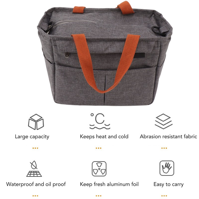 Lunch Box Handheld 15L Capacity Waterproof Leakproof Insulated Lunch Bag