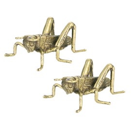 TRAVEVA 2pcs Brass Cricket Statue, Cricket on The Hearth is luckyWealth Figurine Home Decor Solid Brass Lucky Cricket Rustic Fireplace Hearth Mantle Decor This Would be a Great Housewarming Present