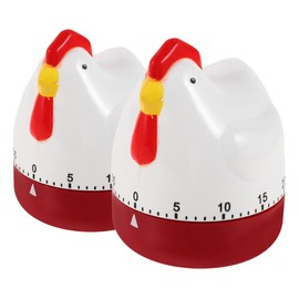 Generic 2pcs Chicken Timer Cute Cartoon Kitchen Countdown Clock for Cooking Baking Steaming Easy to Use Mechanical Timer for Family No Charging Required