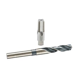 GlowShift 3/8-18 NPT Drill & Tap Kit - 3/8" Carbon Steel Tap & 37/64" High Speed Steel Drill Bit Set