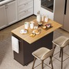 Shintenchi Rolling Kitchen Island Cart with Folding Drop Leaf Breakfast