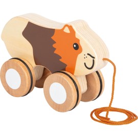 small foot Wooden Pull-Along Toy with Rubberised Wheels, Promotes Motor Skills and Learning to Walk, for Children from 1 Year, 12634, Coloured