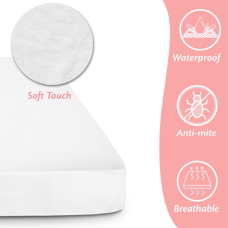 King Size Mattress Protector Waterproof for Bed 160x190 cm Premium