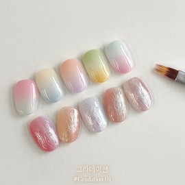 Yogurt gel gradient nail brush + brush cap / 요거트젤 그라데이션 네일브러쉬+브러쉬캡