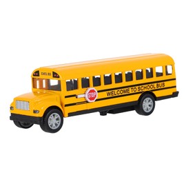 TOYANDONA School Bus Toy Model - Yellow Pull Back Toy Vehicle - Car for Children, Orange, 13 x 4 cm
