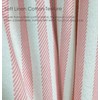 Pink Striped Shower Curtain Hookless Linen Blend Washable for Bathrooms
