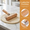 Large T-Shaped Rolling Pin, Wooden Dough Roller with Stainless Steel