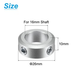 QUARKZMAN Split Shaft Collar Set for 16 mm Shaft, 4 Pieces Clamping Rings 26 mm Outer Diameter, 10 mm Thick, Aluminium Alloy Clamping Ring with M6 Grub Screws and a Wrench