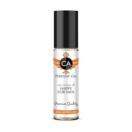 CA Perfume Impression of Happy For Men Eau De Parfum Citrus Aromatic Scent Long Lasting Cologne for Men Travel Size TSA Ready for Day and Night Wear 0.33 Fl Oz 10ml